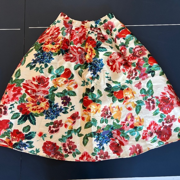 Floral Print A-Line Full Skirt Full Lining - Picture 5 of 12